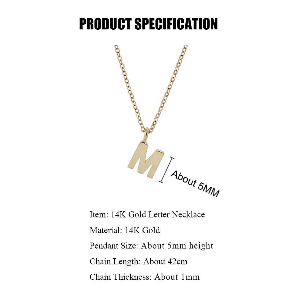 MINI SOLID 14K GOLD INITIAL NECKLACE